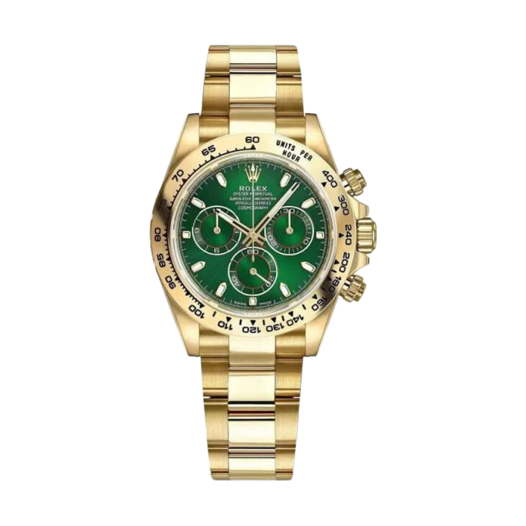 Rolex Cosmograph Daytona #116508 Yellow Gold Green Dial John Mayer