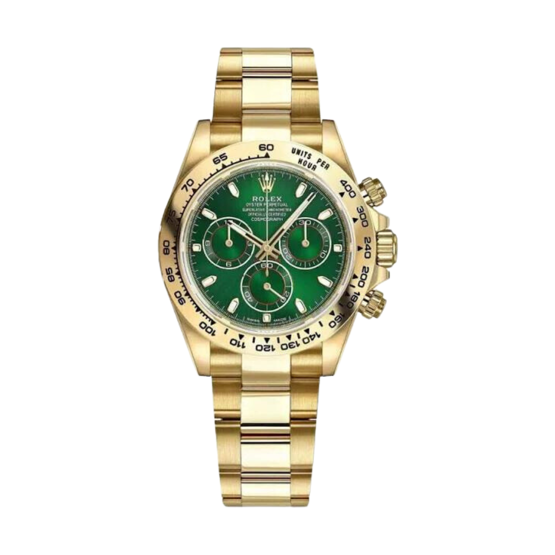 Rolex Cosmograph Daytona  #116508 Yellow Gold Green Dial John Mayer